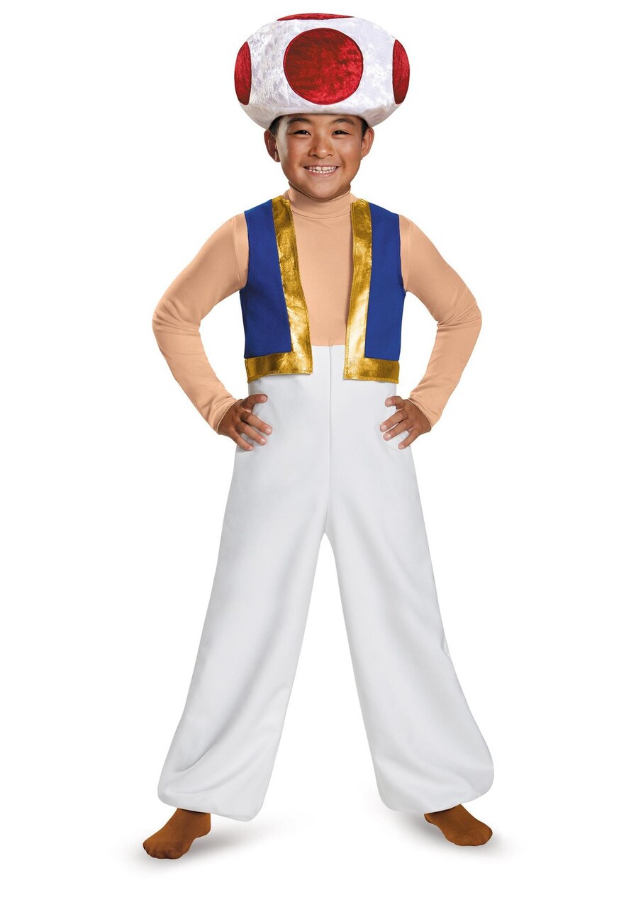 Disguise Super Mario Bros Toad Deluxe Child Halloween Costume Medium (7-8)